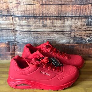 Skechers Bold Red Athletic Sneakers